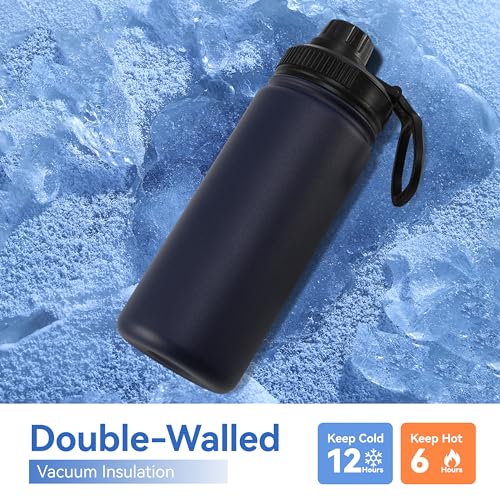 16 oz Kids Water Bottle for School Stainless Steel Double Wall Vacuum Insulated Water Bottle with Straw lids & Spout Lid (4 Count)