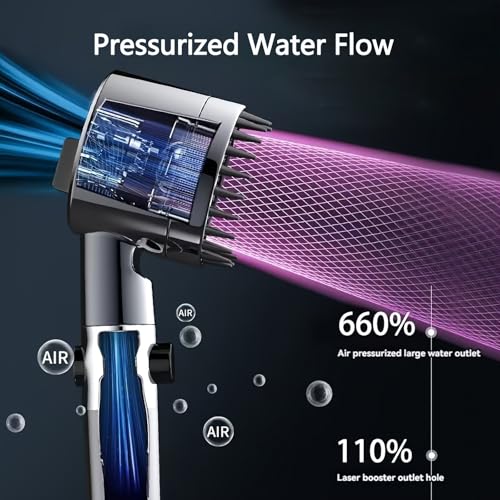 Shower Head Black With Hose