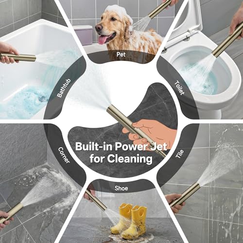 All Metal 10" Luxurious Brushed Nickel Rain Shower Head with Handheld