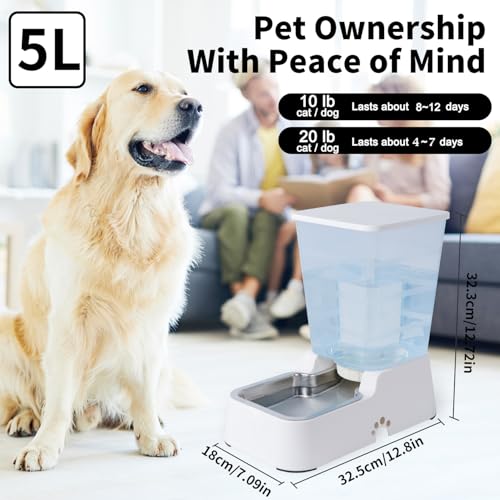 Automatic Dog Cat Water Dispenser Large Capacity 5Lfor Cats and Medium and Large