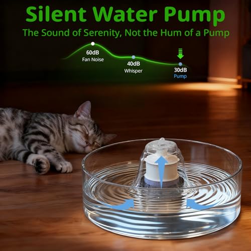 Glass Cat and Dog Water Fountain 90oz (8 Count)