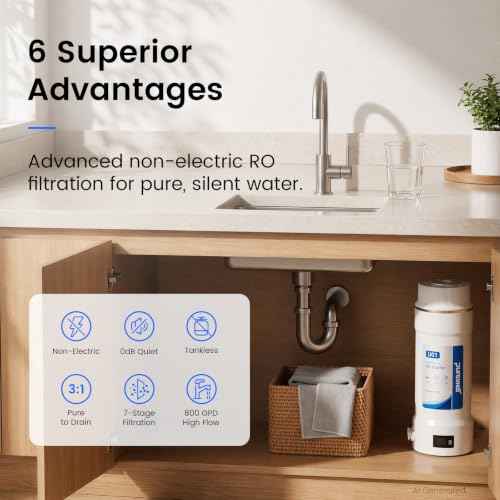 U01 Tankless Reverse Osmosis Water Filter System 800 GPD