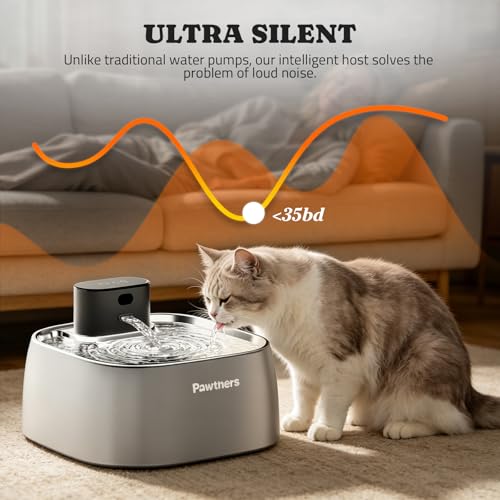Pumpless Cat Water Fountain Stainless Steel 108oz