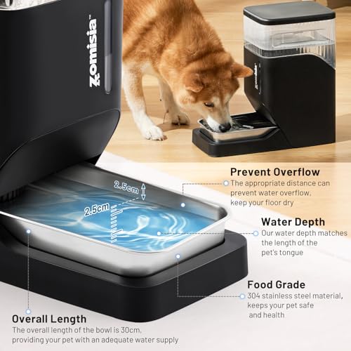 Automatic Dog Water Dispenser 6L with Stainless Steel Bowl