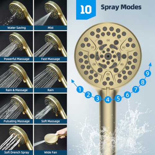 All Metal High Pressure Rainfall 12'' Shower Head with Handheld