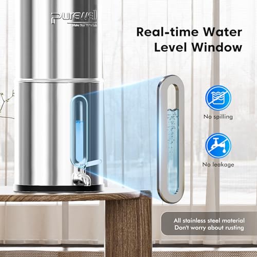 Upgraded 9 Stage Gravity Water Filter System with Water Level Window (2 Count)