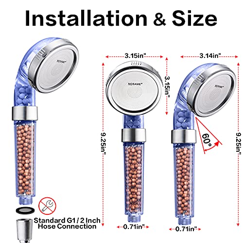 Shower Head Filter Filtration High Pressure Water Saving 3 Mode Function Spray Handheld Showerheads for Dry Skin & Hair