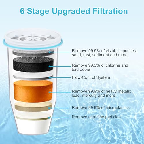 VIPHASES 6 Stage 0 TDS Water Filter Cartridge for Zero Pitchers (13.49 Count)