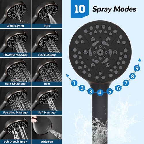 5 spray Dual Filtered Rainfall Shower Head with 10 Spray Handheld