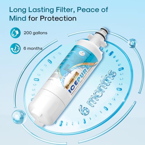 Alkaline ADQ36006101 Refrigerator Water Filter Replacement for LG LT700P (2 Count)