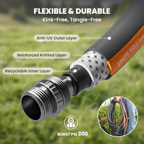 50FT Garden Hose Lay Flat Lightweight Flexible Water Hose