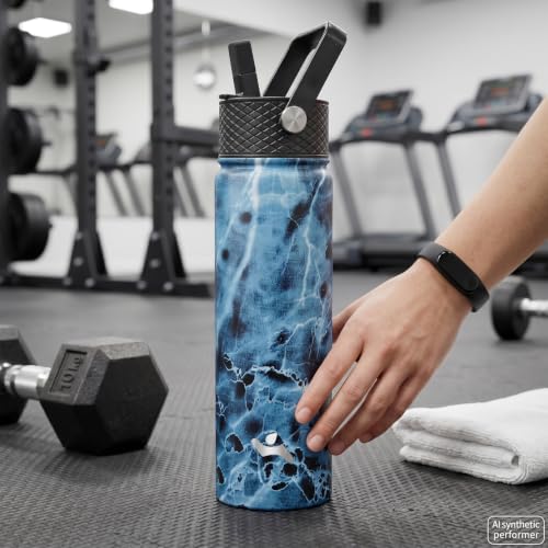 18 oz Insulated Stainless Steel Water Bottle with Straw Lid