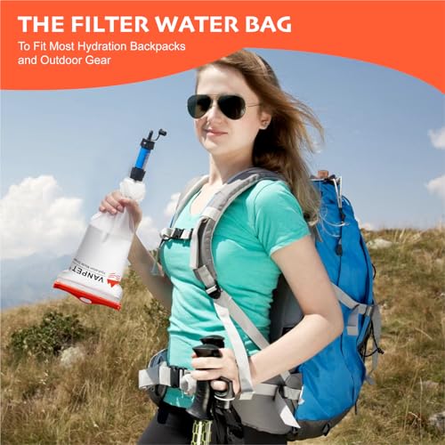 2L&1L Water Bag Compatible with Sawyer Squeeze Water Filter (2 Count)