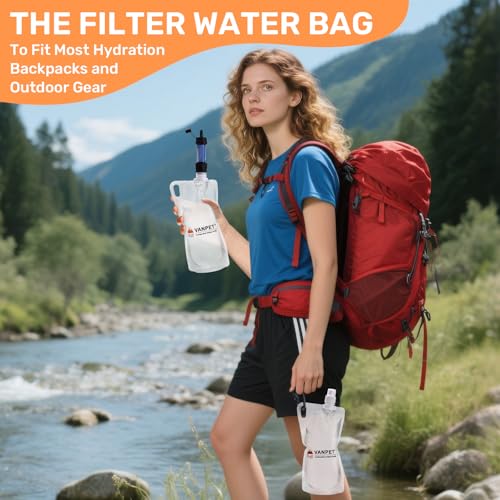 2L&1L Water Bag Compatible with Sawyer Squeeze Water Filter (2 Count)
