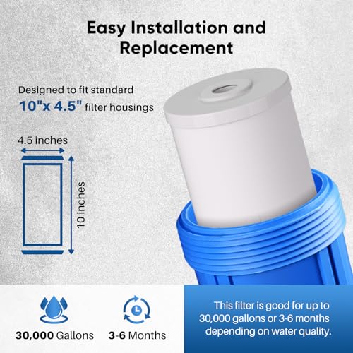 10" x 4.5" Whole House Iron Reducing Sediment Filter Compound for Well (2 Count)