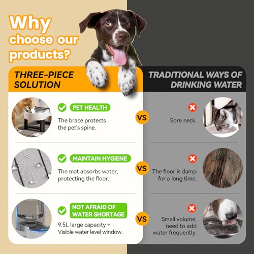 Elevated Dog Water Bowl Dispenser for Large Dogs