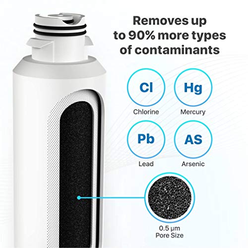 RF263TEAESG AA Replacement for Samsung Fridge Water Filter Compatible with Samsung RF23J9011SG (3 Count)