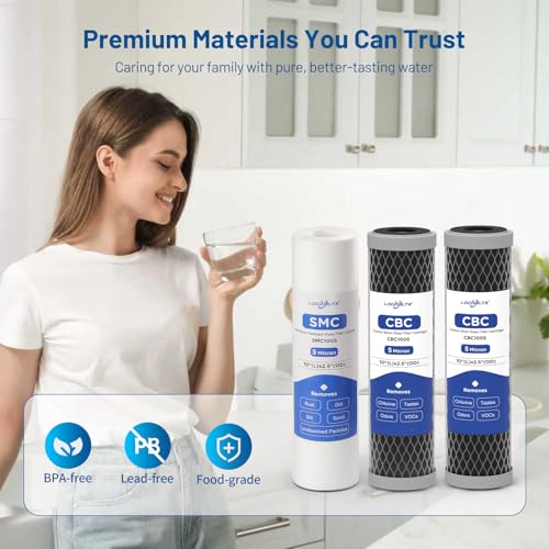3 Stage 10" x 2.5" Water Filter Replacement Cartridge (3 Count)