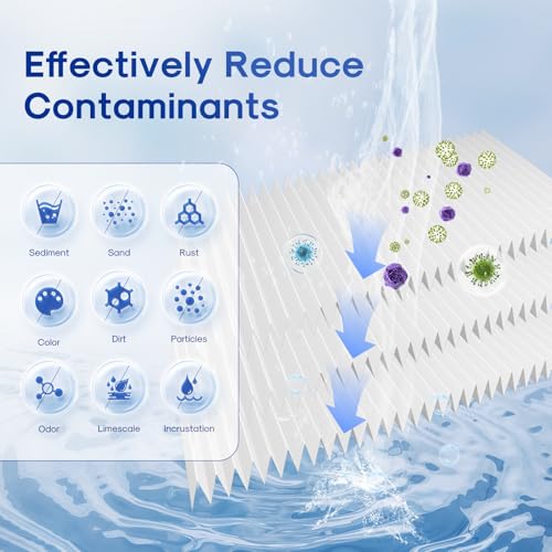 50 Micron 10" x 4.5" Whole House Extra Coarse Pleated Sediment Filter for Well Water