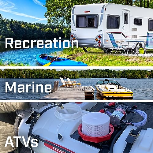 6-9216 12V/5.0 GPM 60 PSI Self-Priming Diaphragm Water Pump for ATVs, Marine, Boating, Water Supply, Camping, RV Recreation & Boom Spray Systems