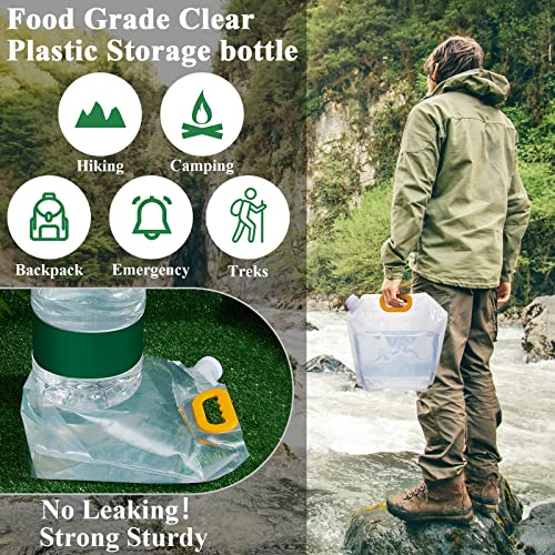 50 Pcs 1.3 Gallon Collapsible Water Storage Bag Emergency Jug Container Clear Plastic Water Bladder for Outdoor Sport Camping Hiking No Leak (50 Count)
