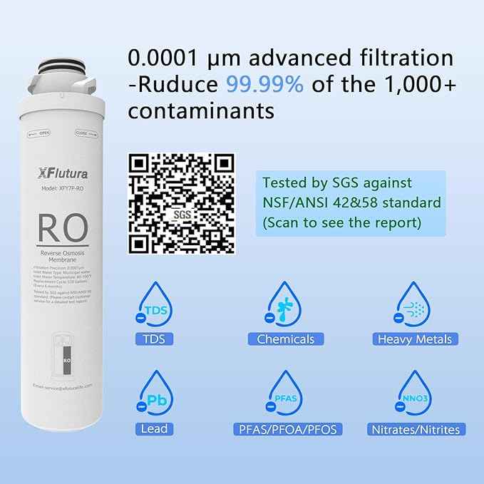 Y7/Y7P/Y7T Series 6-Month Replacement Cartridge Compatible with SimPure Y7, Y7P, Y7T, Y7P-BW, Y7P-W, Y7T-BW-A, Y7T-BW-C, Y7T-A, Y7T-C Series Water Filter, Pack of 2 Filters (1*CF, 1*RO)