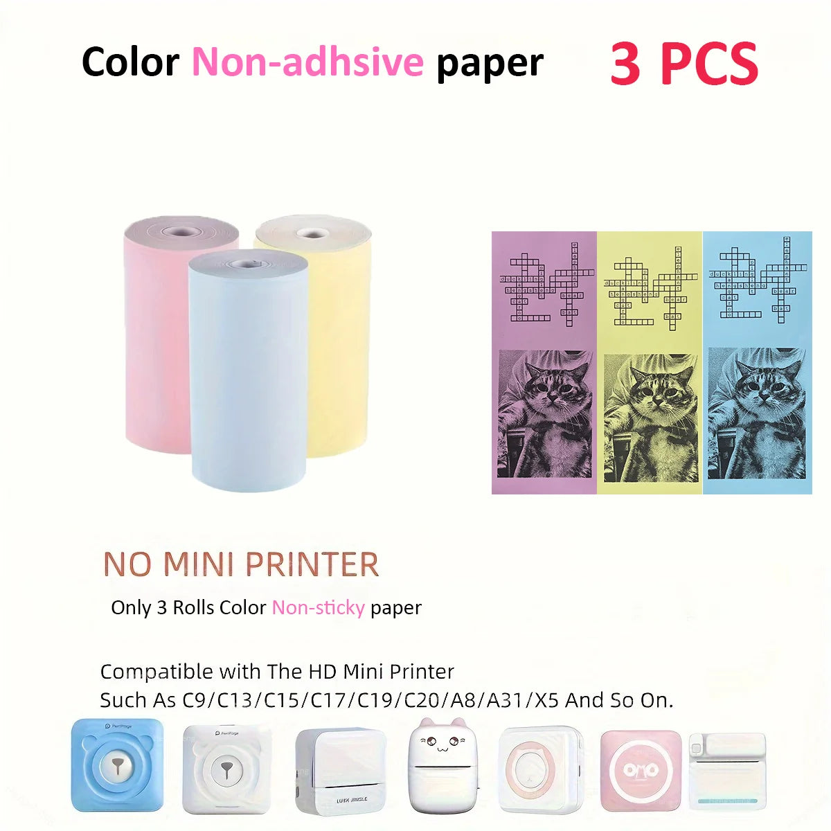 10 Rolls Thermal Paper Camera Printing White Children Camera Wood Pulp Instant Print Kids Rolling Paper Miniprinter Accessories