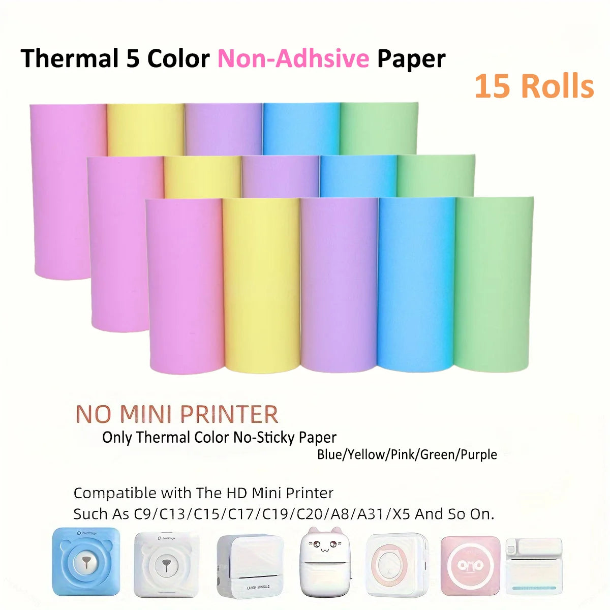 10 Rolls Thermal Paper Camera Printing White Children Camera Wood Pulp Instant Print Kids Rolling Paper Miniprinter Accessories