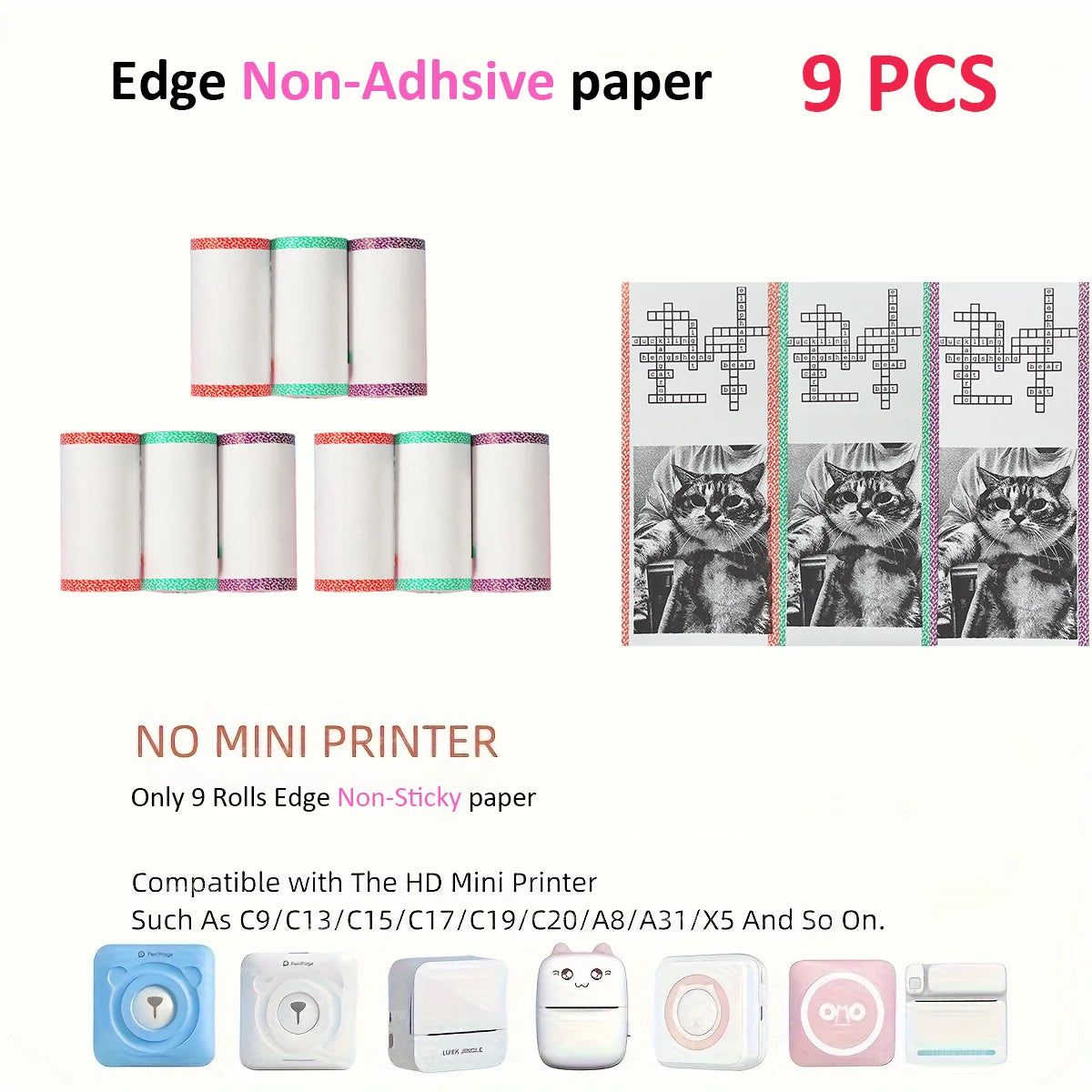 10 Rolls Thermal Paper Camera Printing White Children Camera Wood Pulp Instant Print Kids Rolling Paper Miniprinter Accessories